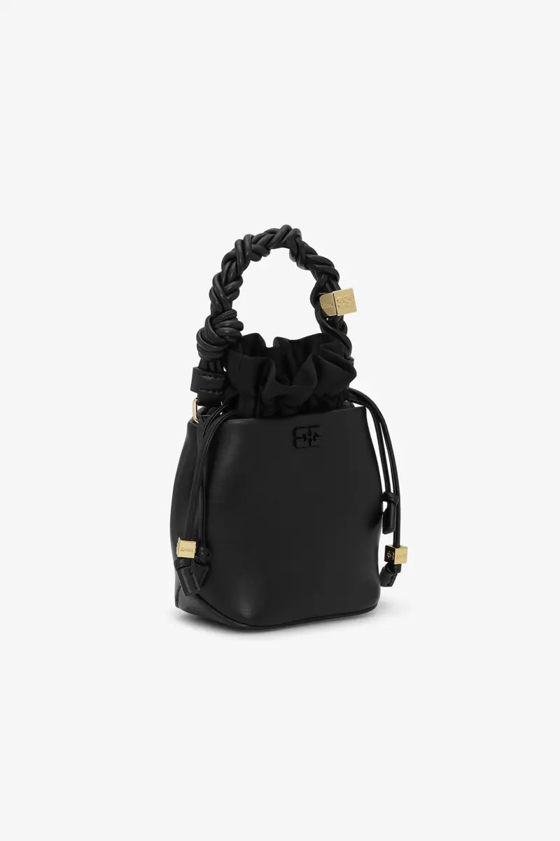 Black Mini GANNI Bou Bucket Bag