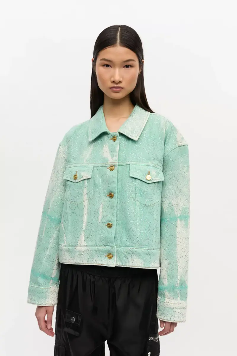 Green Washed Denim Jacket