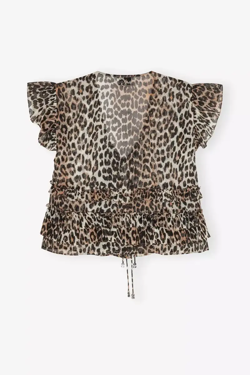 Leopard Chiffon Ruffle Blouse Leopard Chiffon Ruffle Blouse