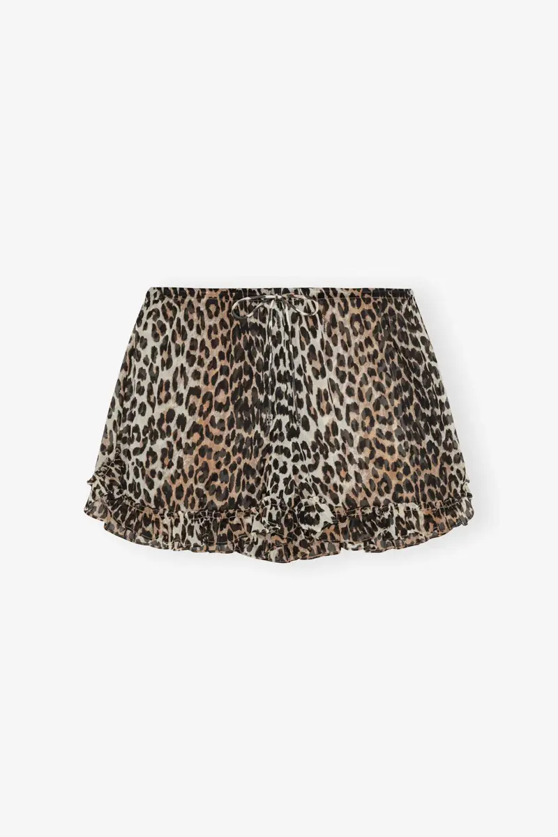 Leopard Chiffon Ruffle Shorts Leopard Chiffon Ruffle Shorts