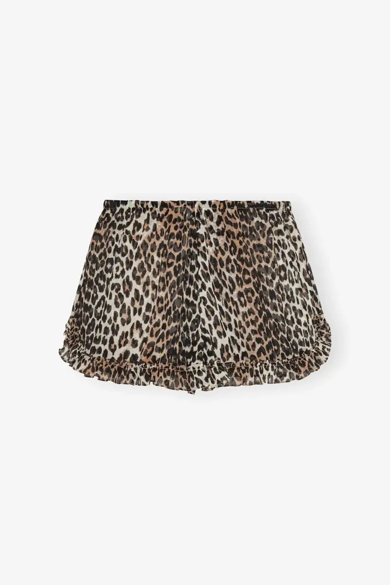 Leopard Chiffon Ruffle Shorts Leopard Chiffon Ruffle Shorts