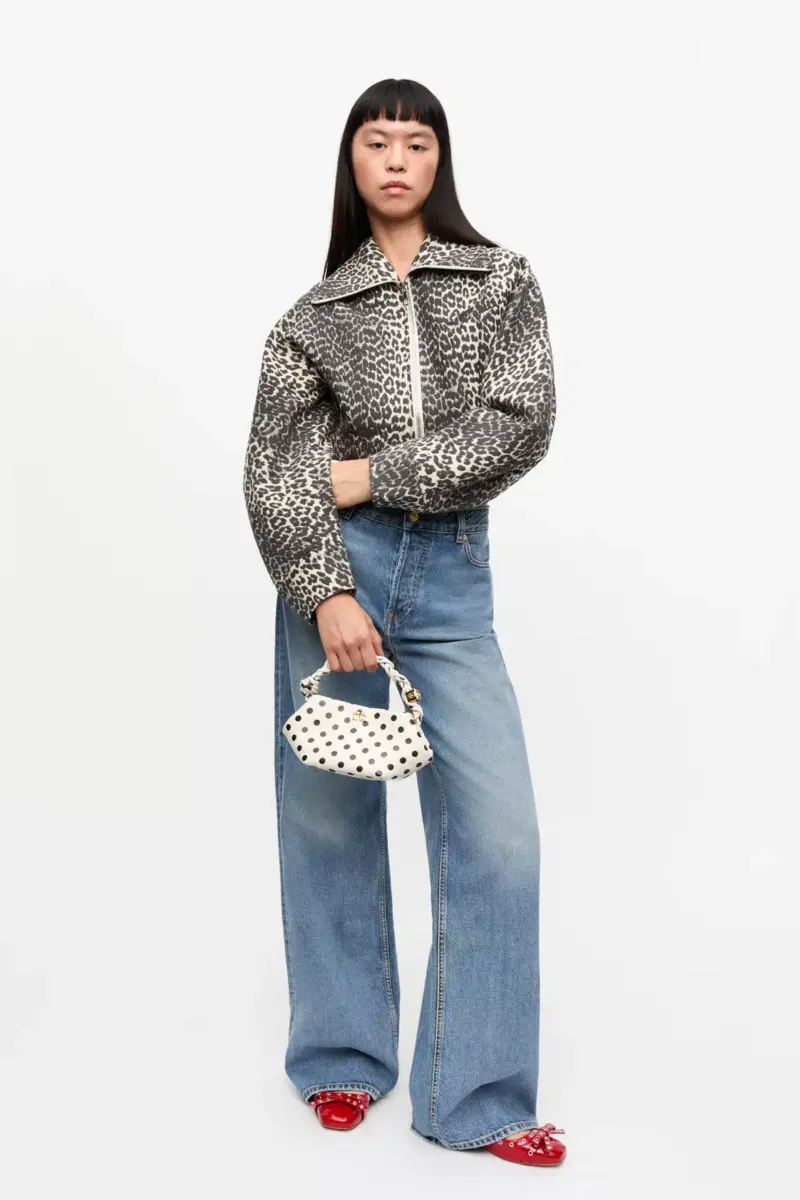 Leopard Curve Sleeve Short Jacket Leopard Curve Sleeve Short Jacket